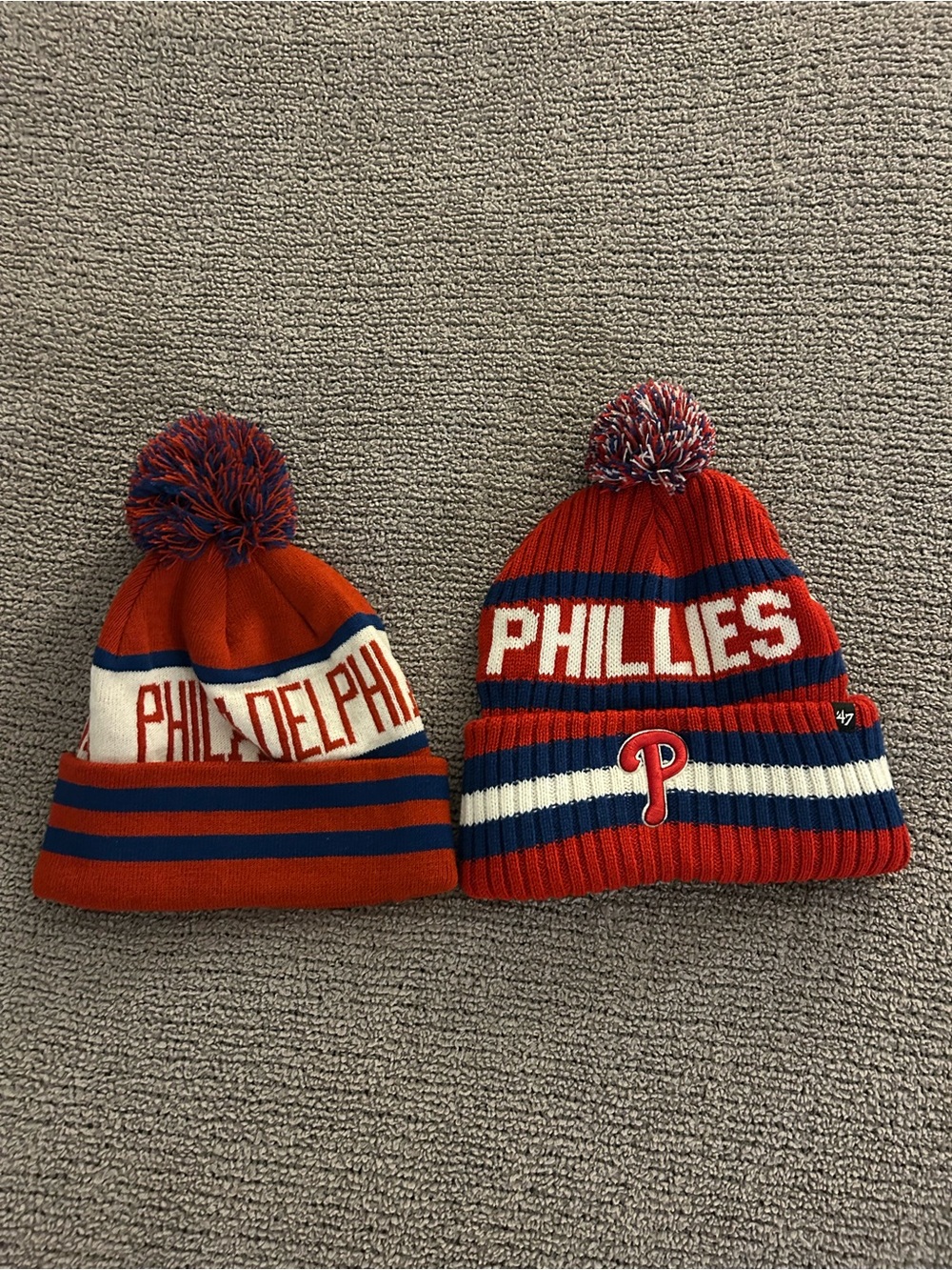 Philadelphia Phillies Red Knit Pom Beanie